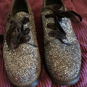 Worn once, size 8 black glitter dress shoes